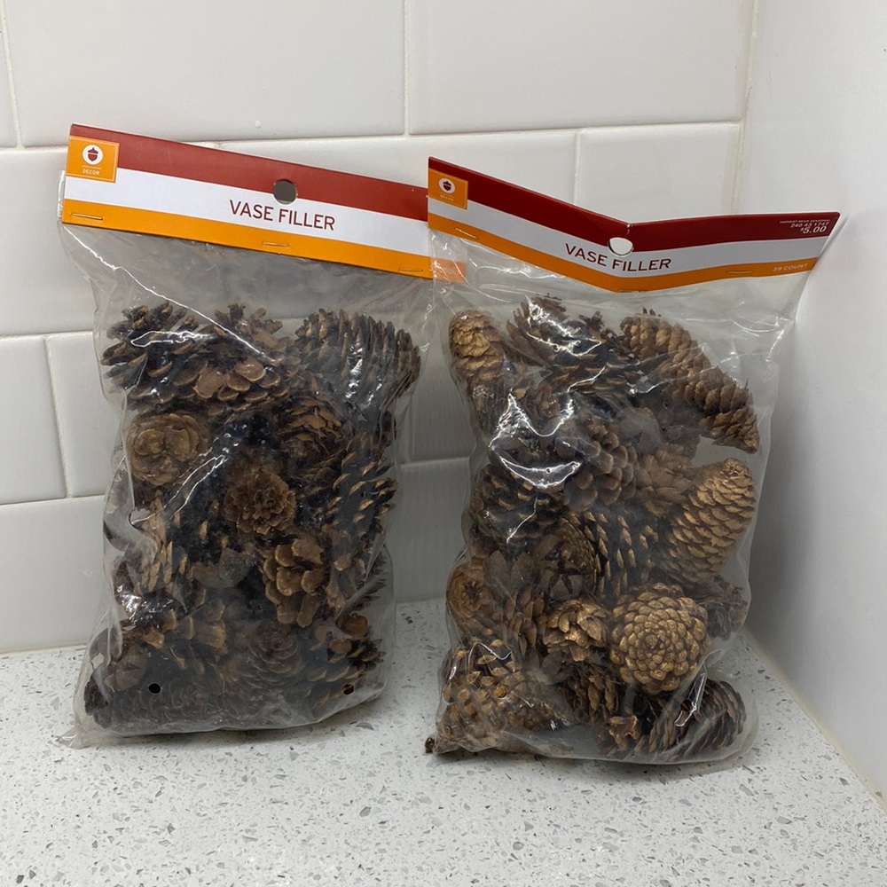 NWT 2 Bags of Pine Cone Vase Fillers